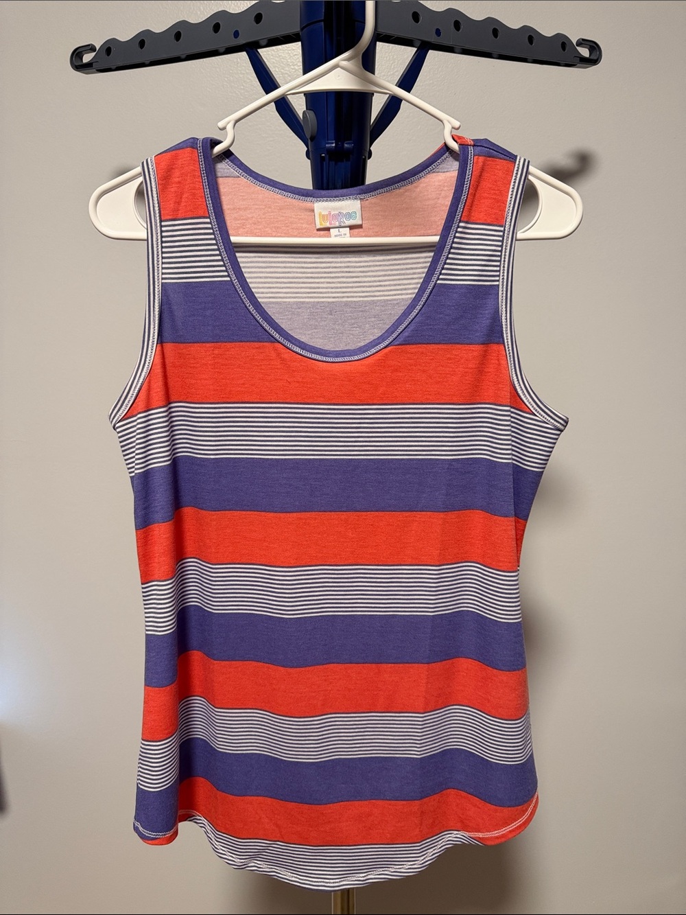 LuLaRoe Striped Tank Top in Purple and Red